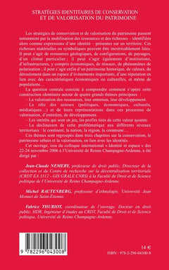Stratégies identitaires de conservation et de valorisation du patrimoine