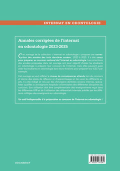 Annales corrigées de l'internat en odontologie 2023-2025