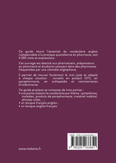L'anglais à l'officine