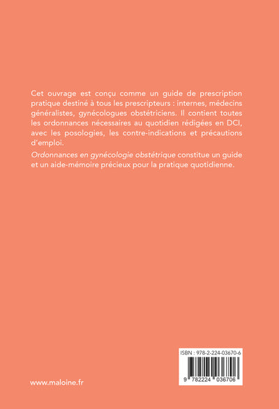 Ordonnances en gynécologie obstétrique 2024, 4e éd.