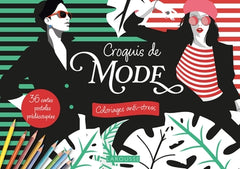 Cartes postales à colorier : Croquis de mode