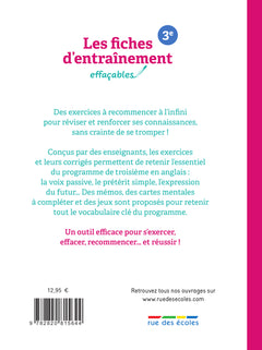 Les fiches d'entraînement effaçables anglais 3e