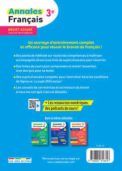 Brevet assuré - Annales - Français - 3e - 2025