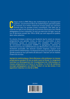 Concours CPGE scientifiques oral de mathématiques grandes écoles 250 exercices