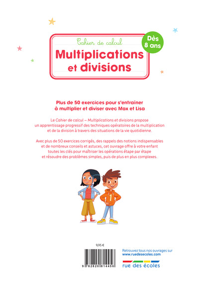Cahier de calcul multiplications et divisions