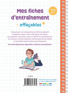 Mes fiches d’entraînement effaçables - Conjugaison
