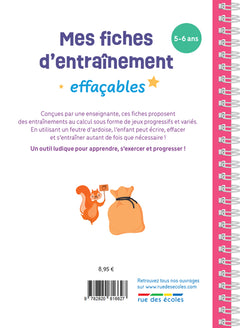 Mes fiches d'entraînement effaçables - Calcul - 5-6 ans