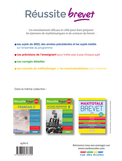 Réussite brevet 2023 mathématiques-sciences 3e