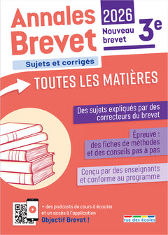 Annales Brevet - Toutes les matières - 3e - 2026