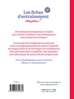 Les fiches d'entraînement effaçables 3e