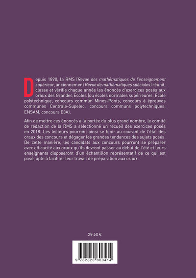 1300 énoncés d'exercices oraux issu des concours d'entrée aux grandes écoles: concours cpge scientifiques