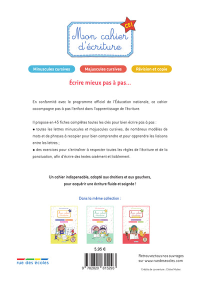 Mon cahier d'écriture CE1