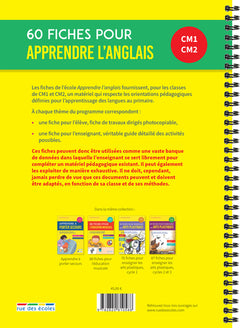 60 fiches pour apprendre l'anglais CM1 CM2
