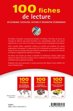 100 fiches de lecture en économie, sociologie, histoire et géographie économiques