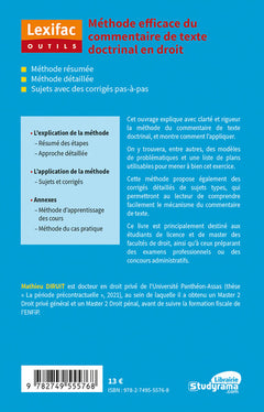 Méthode efficace du commentaire de texte doctrinal en droit