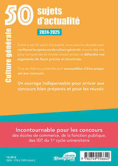 50 sujets d'actualité 2024-2025