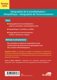 Géographie de la mondialisation, géopolitique, géographie de l'environnement