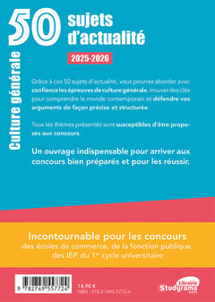 50 sujets d'actualité 2025-2026