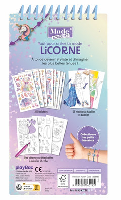 Carnet créatif Mode Academy Licorne (avec un bracelet)