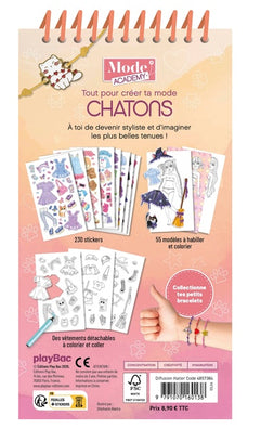 Carnet créatif Mode Academy Chatons (avec un bracelet)