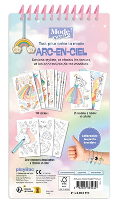 Carnet créatif Mode Academy Arc-en-ciel (avec un bracelet) NE