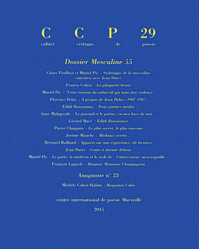 Cahier critique de poésie