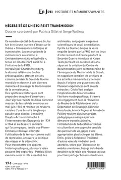 Nécessité de l'histoire et transmission