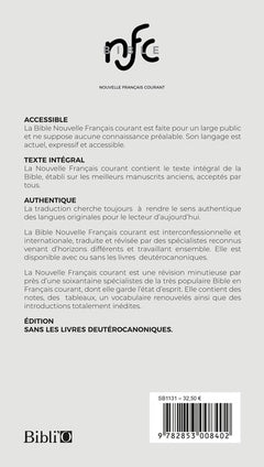 Bible Nouvelle Français courant