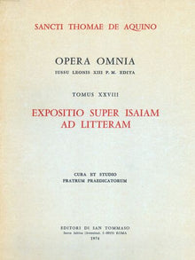 Opera Omnia - Tome 28 Isaiam ad litteram