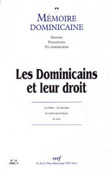 Memoire dominicaine - Numero 13 les dominicains et leur droit