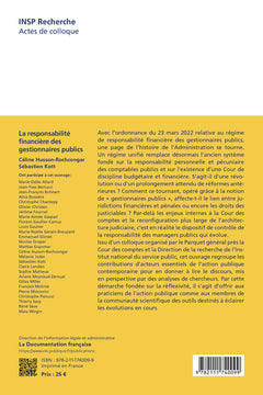 La responsabilité financière des gestionnaires publics