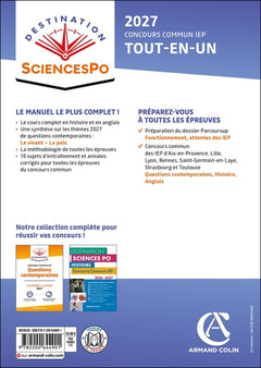 Destination Sciences Po - Concours commun IEP 2027