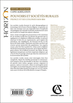 Pouvoirs et sociétés rurales : France et ses colonies 1634-1814 - Capes Histoire-Géographie
