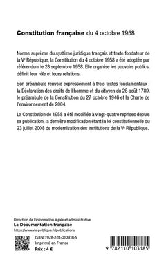 Constitution française du 4 octobre 1958