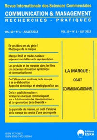 COMMUNICATION ET MANAGEMENT N 1 2013 JUILLET 2013 LA MARQUE OBJET COMMUNICATIONN