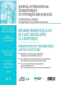 Journal international de bioéthique et d'éthique des sciences