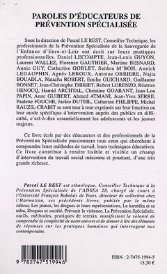 Paroles d'éducateurs de prévention spécialisée