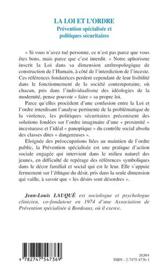 La loi et l'ordre: Prévention spécialisée et politiques sécuritaires
