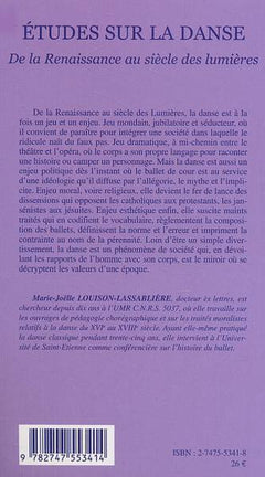 Etudes sur la danse: De la Renaissance au siècle des lumières