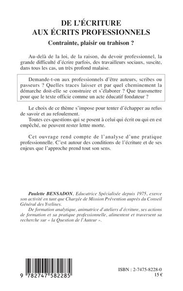 De l'écriture aux écrits professionnels