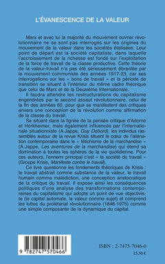 L'évanescence de la valeur