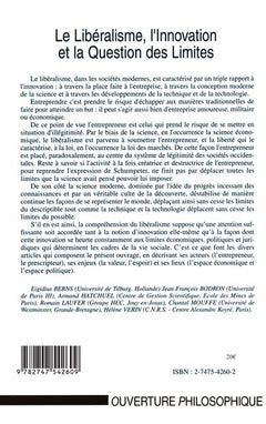 Le libéralisme, l'innovation et la question des limites