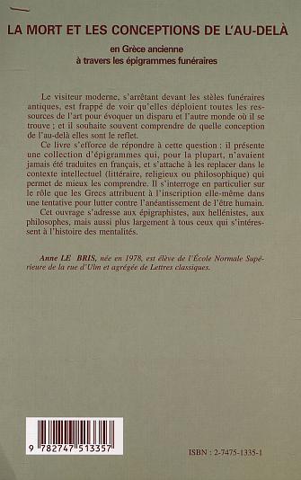 La mort et les conceptions de l'au-delà en Grèce ancienne à travers les épigrammes funéraires