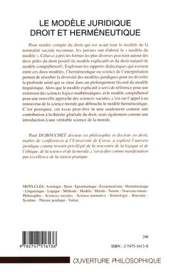 LE MODÈLE JURIDIQUE DEROIT ET HERMÉNEUTIQUE