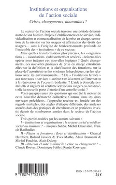 Institutions et organisations de l'action sociale