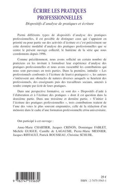 Ecrire les pratiques professionnelles