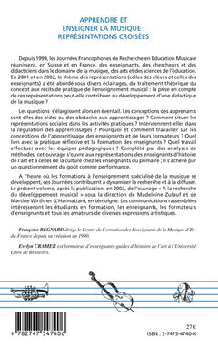 Apprendre et enseigner la musique: Représentations croisées