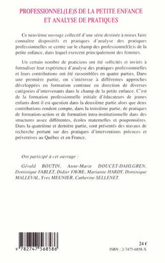 Professionnel(le)s de la petite enfance et analyses pratiques
