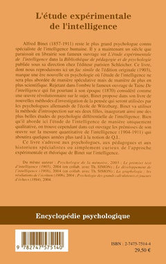 L'étude expérimentale de l'intelligence