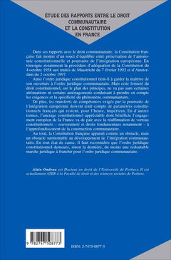 Étude des rapports entre le droit communautaire et la constitution en France